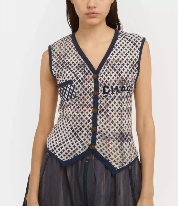 Distressed Tartan Vest Distressed Tartan Vest