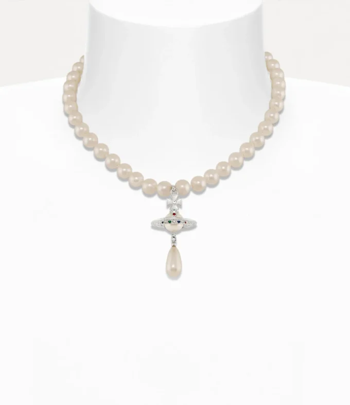 One Row Pearl Drop Choker One Row Pearl Drop Choker