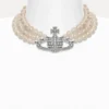 Three Row Pearl Bas Relief Choker Three Row Pearl Bas Relief Choker
