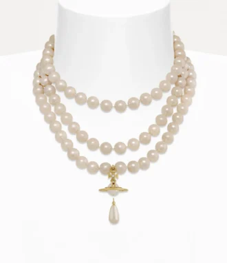 Three Row Pearl Drop Choker