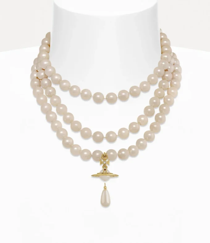 Three Row Pearl Drop Choker Three Row Pearl Drop Choker