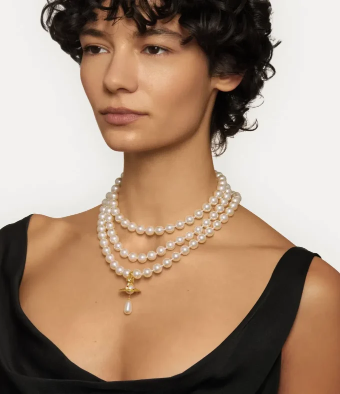 Three Row Pearl Drop Choker Three Row Pearl Drop Choker